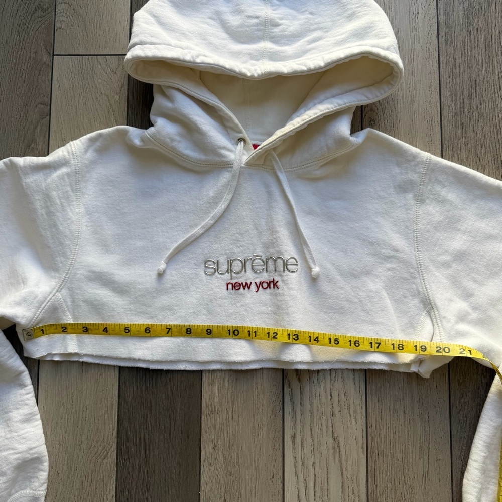 Supreme White Cropped Hoodie - Picture 3 of 6